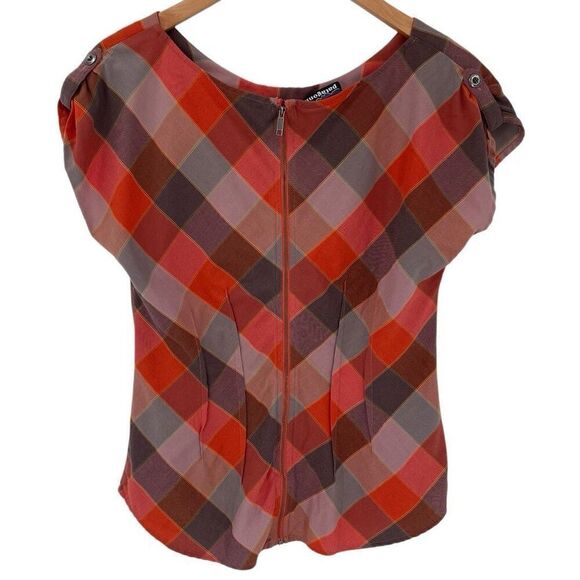 Patagonia San Benito Top Short Cap Sleeves Zip Closure Orange 52470 Women 8 - Picture 3 of 8